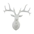 thumbnail image 3 of Escultura de pared de asta de ciervo, estatua de cabeza de animal, escultura de cabeza de ciervo de resina para blanco, 3 of 9