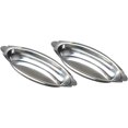 thumbnail image 1 of Soro Essentials - Juego de 2 platos ovalados de acero inoxidable de 433 g para gratinar. Ideales para servir guisos, lasañas y tartas individuales. Platos para servir en la mesa. Platos para cazuelas, 1 of 6
