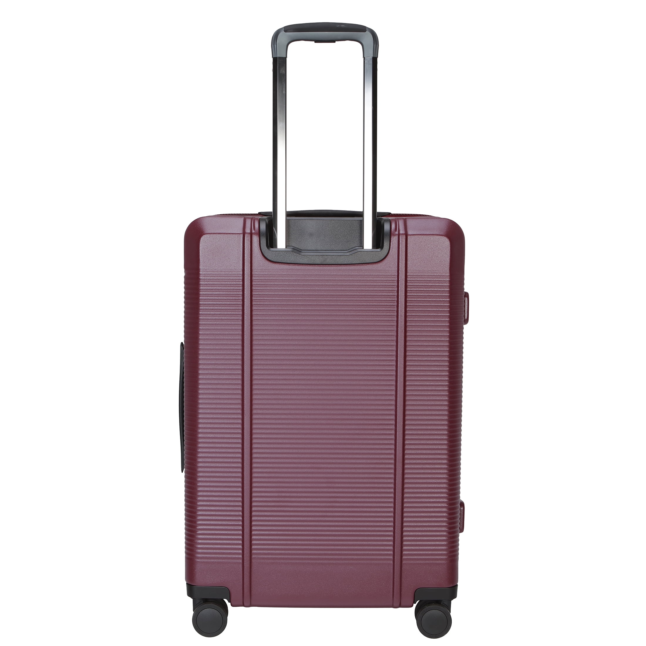 btL 28-inch Checked Expandable Hardside Upright Luggage With 360 Spinner Wheels and Divider Pockets, Windsor Wine