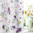 thumbnail image 4 of Cafe Curtain Valance Flower Brocade Curtains for Windows Farmhouse Half Window Curtains Privacy Drapes for Kitchen Bedroom Living Room, 54"X15",Purple, 4 of 7