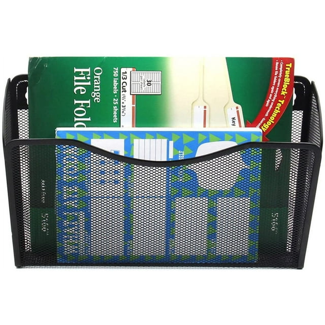 Wall Mount File Organizer Single Pocket Vertical Hanging File Folders Holder Paper Rack for Office Home,