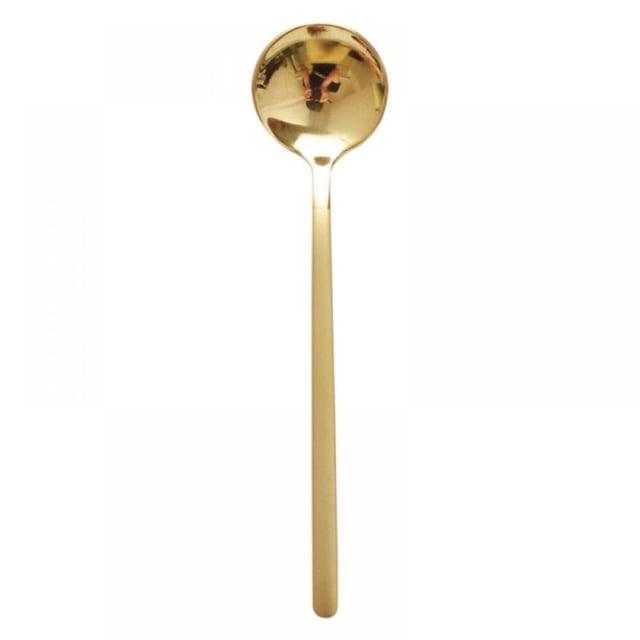 Cucharas de té de acero inoxidable Savlot con mango largo para café con leche, helado, sundae, café, fruta y yogur.