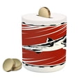 thumbnail image 1 of Shark Piggy Bank, Killer Sea Creature Swimming in the Ocean in Grunge Graphic, Ceramic Coin Bank Money Box for Cash Saving, 3.6" X 3.2", Black White Burnt Sienna, by Ambesonne, 1 of 4