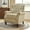 Beige, variant on Traditional Genuine Leather Push Back Wingback Recliner Chair Tufted with Nailhead Trims and Solid Wood Legs for Living Room Brown