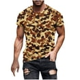 thumbnail image 2 of 4X Mens T Shirts Big & Tall M-5XL Plus Size Short Sleeve Crewneck Tshirts Shirt Pullover Slim Camouflage-Printed Casual Going Out Tees Tops Clearance, 2 of 5