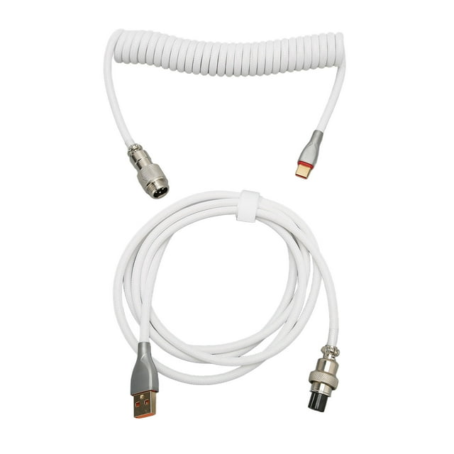 Mechanical Keyboard Cable, Fast Charging Gaming Keyboard USB Cable Double Sleeve for Office White,Black,Blue,Red,Purple