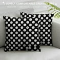 thumbnail image 3 of HENGT  Black and White Polka Dot Throw Pillow Cover Decorative Soft Square Cushion Case Fall Autumn Winter Christmas Home Decor Sofa Standard Size Accent Pillowcase Sham, 3 of 5