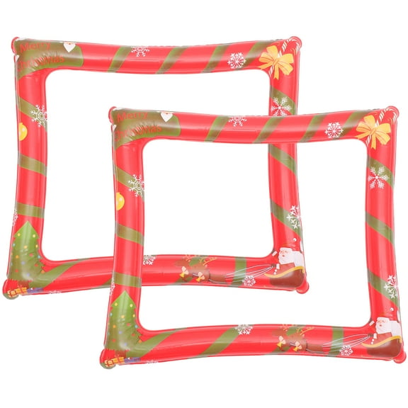 HOMEMAXS Inflatable Christmas Photo Frame for Taking Fun Family Photos Assorted Color Plastic