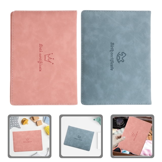 2pcs Birth Certificate Holder Birth Certificate Cover Anti-scratch Certificate Protection Sleeve