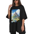 thumbnail image 4 of Plus Size Shirt for Women Black Tops for Women Short Sleeves Shirt for Women Castle T Shirt Crewneck Shirt for Women XL, 4 of 5
