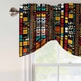 thumbnail image 4 of Colorful Boho Tie Up Valance Curtains for Windows, Kitchen Curtains Window Treatments, Farmhouse Abstract Geometric Ethnic Art Short Window Shades Valances for Bedroom Bathroom Cafe 42"x12", 4 of 8