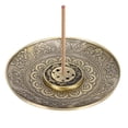thumbnail image 4 of Quemadores de incienso de bronce con forma de flor y soportes redondos para varillas de incienso para decoración del hogar., 4 of 14