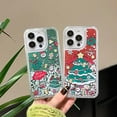 thumbnail image 2 of Designed for iPhone Case,Cute Cartoon Christmas Snow Man Tree Quicksand Camera Lens Protection Shockproof Protective Cover Phone Case (Green,iPhone 15), 2 of 5