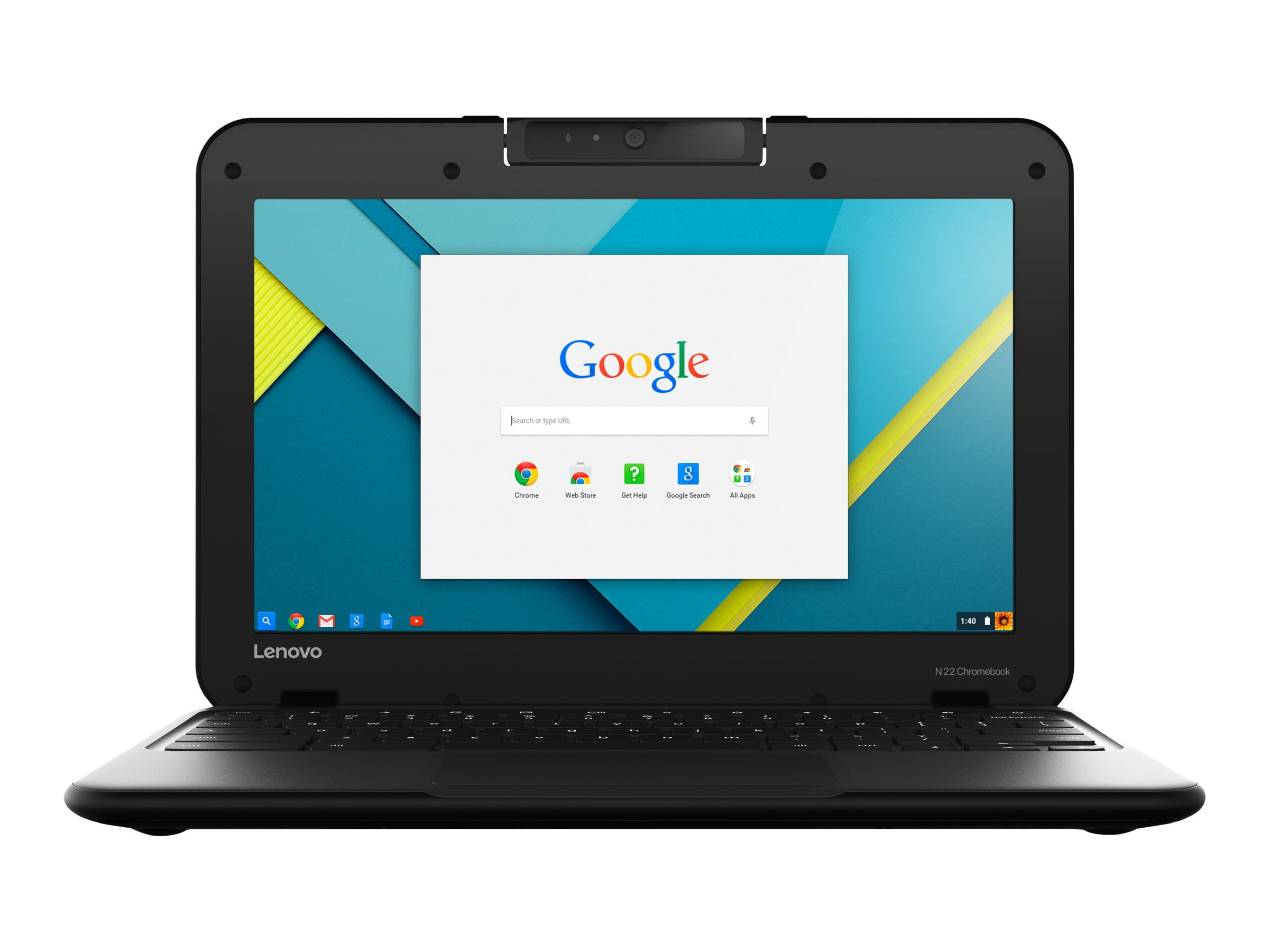 Lenovo N23 Black 11.6-inch Chromebook, Intel Celeron N3060 Dual Core Processor, 4GB Memory, 16GB eMMC, Bluetooth, WiFi, Webcam