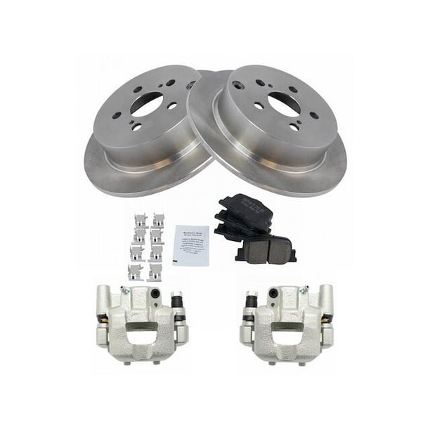 Rear Brake Pad Rotor and Caliper Set Compatible with 2005 2010
