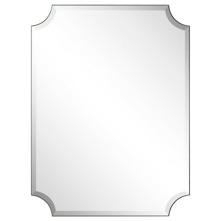 Empire Art Direct Frameless Rectangle Scalloped Beveled Wall Empire Art Direct Frameless Rectangle