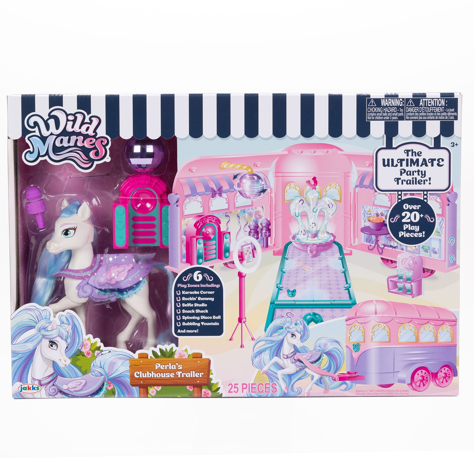 Wild Manes Perla's Pink Ultimate Clubhouse Runway Trailer Interactive Playset Articulated Horse Doll