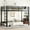 Black#2, variant on Full Size Adjustable Bed Base, Twin XL Size Metal Loft Bed, Loft Bed with Easy Climbing Ladder and Guardrails , Black, Black Bed Frames,Metal Platform Bed Frames