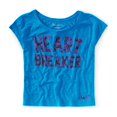 thumbnail image 1 of Camiseta gráfica Aeropostale para mujer Foil Hearbreaker, azul, mediana Aeropostale Camiseta gráfica, 1 of 1