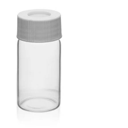 VOA/TOC Clean Vials, 20mL - 100/PK - Borosilicate Glass - ASTM/USP Type I, Class B - PP Caps with PTFE Septa - Shrink-Wrapped - Pre-Assembled - Eisco Labs
