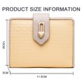 thumbnail image 2 of Women's Short Heart Hardware Buckle PU Soft Surface Leather Wallet Wallet Small Purses Buckle - Yellow, 2 of 6