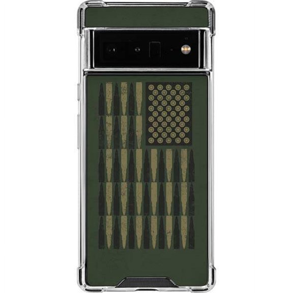 Skinit Military Bullet American Flag Google Pixel 6 Pro Clear Case