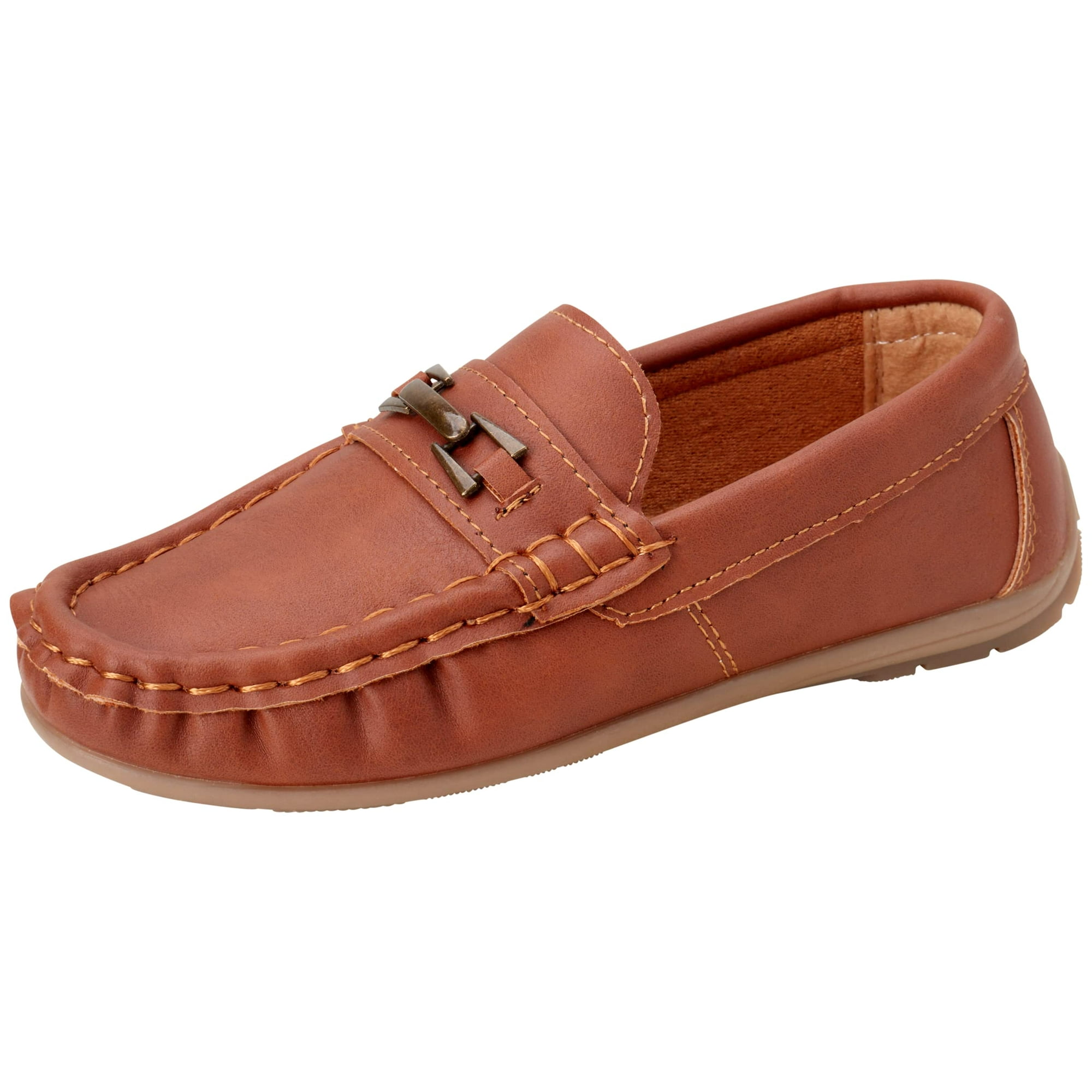 Josmo Boys Shoes Casual Leatherette Moccasin Driving Loafers Size 5T 5 Big Kid Size 2 Little Kid Cognac Walmart