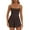 Brown, variant on Athletic Jumpsuits for Women Summer Low Neck Spaghetti Strap Solid Color Running Workout Rompers
