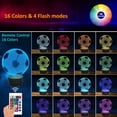 thumbnail image 2 of 3D Soccer Night Light for Kids 3D Illusion Led Lamp 7 Colors +16 Colors Changing Gradient with Remote Control Smart Touch Table Lamps Soccer Toys, Best Birthday Gift for Boy Girl Kids, 2 of 9