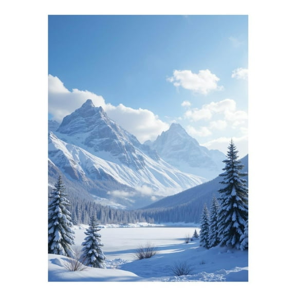 Diamond Art Kits for Adults, Snowy Mountain Winter Landscape 5D Diamond Painting Kits for Adults Beginners, DIY Full Drill Diamond Painting, Gem Art and Crafts 12x16