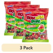 (3 pack) Bon Bon Bum Fruity Lollipop with Bubble Gum Center, 12 Count