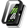 thumbnail image 4 of KOMI Case with Screen Protector for Galaxy Fit3 SM-R390, Hard PC Protective Cover Tempered Glass Screen Protector Bumper Compatible with Galaxy Fit3 (Black+Pink), 4 of 5