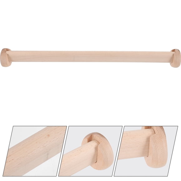 OULII 1 Set of Closet Clothes Rod Wood Clothes Organizer Khaki for Hotel Adults