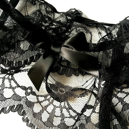

QWERTYU Womens Sexy Lace Suspender Garter Belt for Stockings without Briefs Black Free