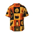 thumbnail image 2 of Fotbe Halloween Banner Symbols print Short Sleeve Button Down Shirts for Men Casual Summer Beach Wrinkle Free Shirt-Medium, 2 of 7