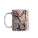 thumbnail image 1 of Taza de cerámica con diseño floral y arpa de 350 ml con temática musical, 1 of 2