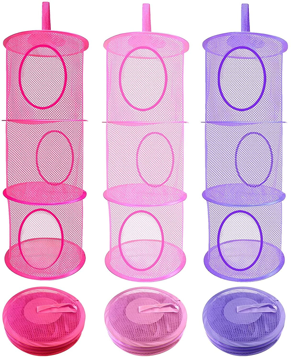 3 Piece Set Mesh Hanging Storage Basket Christmas Gift, 3 Tier