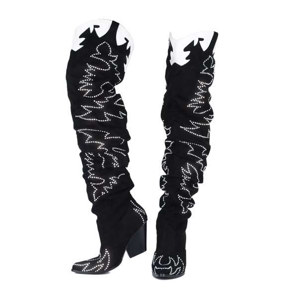 Cape Robbin Kelsey-21 Cowboy Boots Over Knee Rhinestone Western Cowgirl Dress Boots