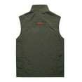 thumbnail image 5 of hopeusnice Men's Outdoor Lightweight Stand Collar Multi-Pocket Quick Dry Breathable Mesh Vest Travel Waistcoat Fishing Hiking Vest Army Green L, 5 of 8