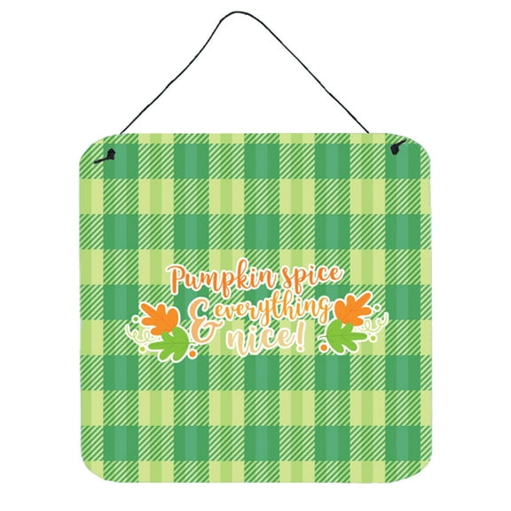 Fall Pumpkin Spice Gingham Wall or Door Hanging Prints