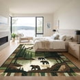 thumbnail image 3 of ODIKA 4'x6' Machine Washable Non-Slip Area Rug, Rustic Forest Green High Traffic Rug, Green, 1049742, 3 of 7