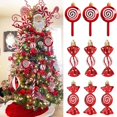 thumbnail image 2 of Colgante de bastón de caramelo para Piruleta de Navidad, 6 piezas, bola colgante para árbol de Navidad, adornos navideños para el hogar, regalo de Año Nuevo 2024, 2 of 4