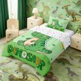 thumbnail image 2 of Manfei Wild T-Rex Animals Twin Comforter Sets,Retro Dinosaur Bedding Set,Green Yellow,Colorful Stars Reversible,2-Piece,1 Comforter and 1 Pillowcase, 2 of 7
