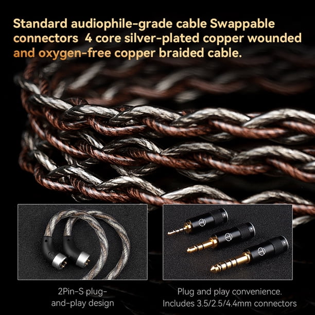 2BA+2DD Knowles Auriculares intrauditivos híbridos Auriculares con conector de 3,5/2,5/4,4 mm