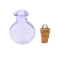 thumbnail image 2 of Kesenlong mini bottle 10pc Glass Cork Bottles Round Flat Vial Wishing Bottle DIY Pendants (Purple), 2 of 5