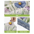 thumbnail image 4 of Blue Wildflowers Bar Stool Covers Set of 2, Farmhouse Country Spring Butterfly Floral Stretch Bar Chair Covers with Backs, Removable Pub Counter Height Chair Cover for Kitchen Dining Room Cafe, 4 of 7