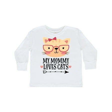 

Inktastic My Mommy Loves Cats Childs Gift Toddler Boy or Toddler Girl Long Sleeve T-Shirt