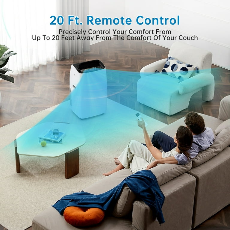 Dual Hose Portable Aircon Portable Ac Heater Combo Unit 14,000Btu