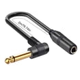thumbnail image 4 of 1/4inch Extension Cable,6.35mm 1/4" TRS Male to Female Stereo Adapters,Headphones Guitar Right Angle Extension Cable, 4 of 13
