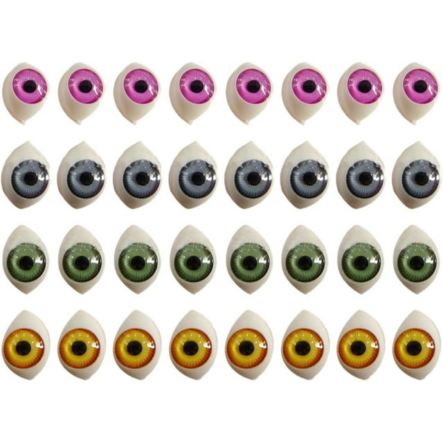 HUGFEGWE 100Pcs Realistic Horror Eye Props Plastic Simulation Eyes for Halloween Dolls Party Decor UA824-10597